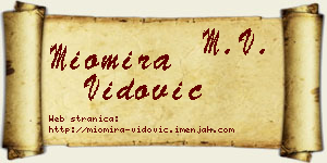 Miomira Vidović vizit kartica